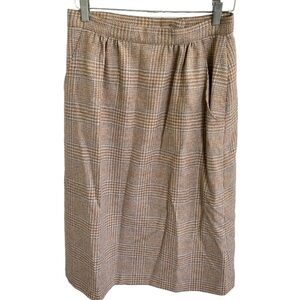 Vintage Women’s Plaid Wool Skirt L. L. Bean Size 12 Petite